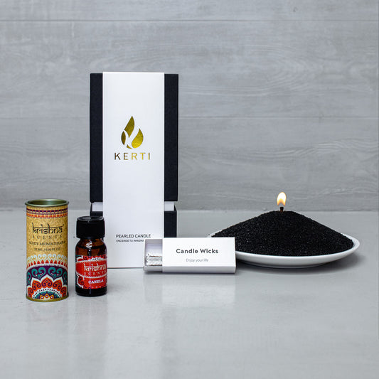 Set Vela Perlada + Esencia Aromática