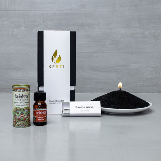 Set Vela Perlada + Esencia Aromática